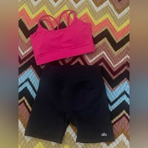 ALO Yoga Ribbed set sz xs airlift yoga workout set